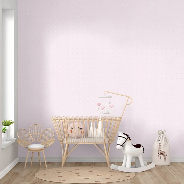 کاغذ دیواری کودک طرح نقطه‌چین | صورتی کد 12052